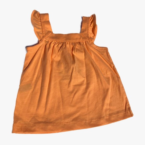 Carter's Super Cute Baby Shirt Orange Cotton Spring Flowers Bee Size 6M - Picture 2 of 6